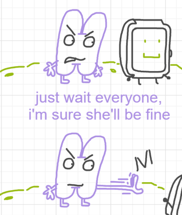 A panel from Ready Oar Knot, episode three of the Board Boards object show by Furretwalk/WalkingFurret.